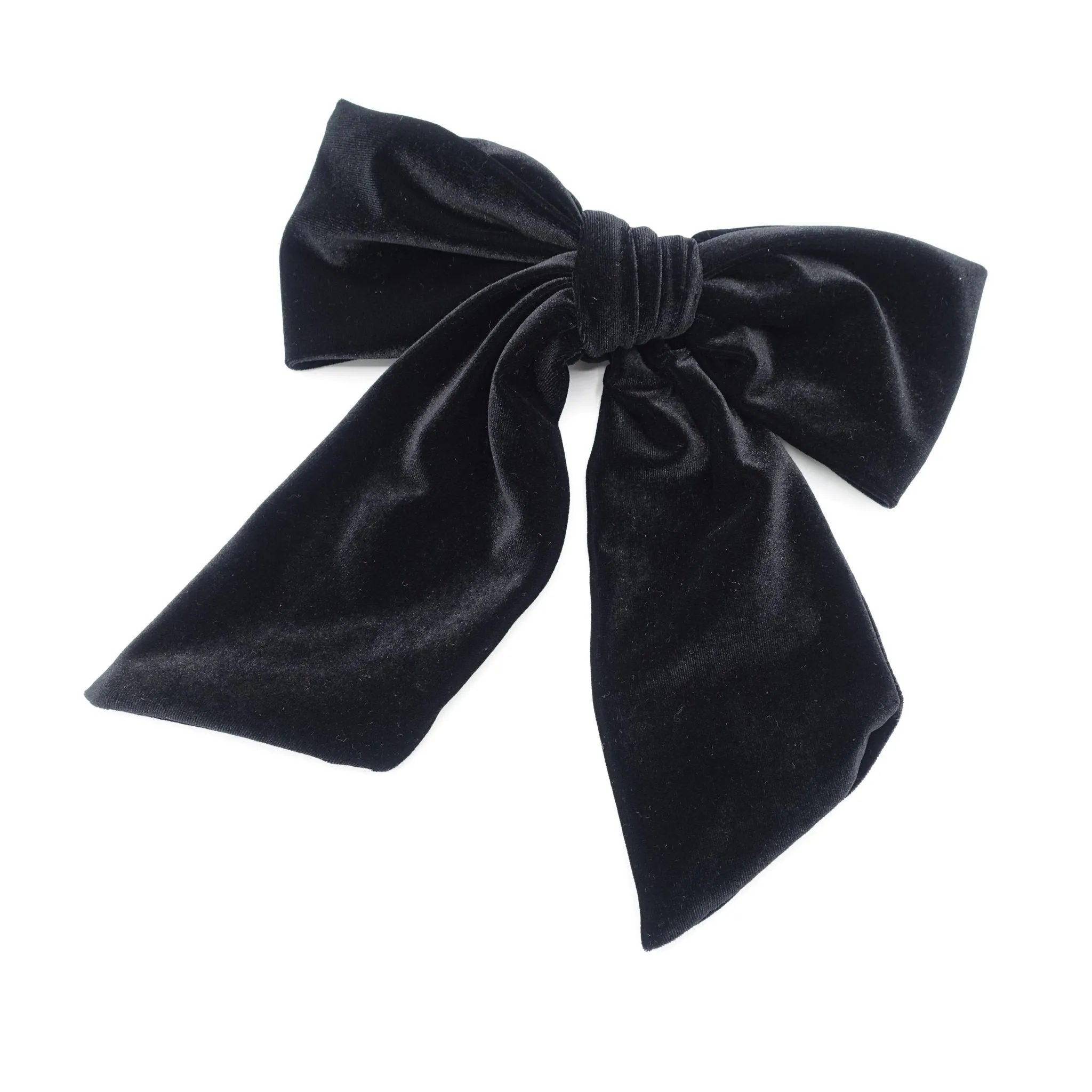 giant velvet bow french barrette wide tail women hair accessory