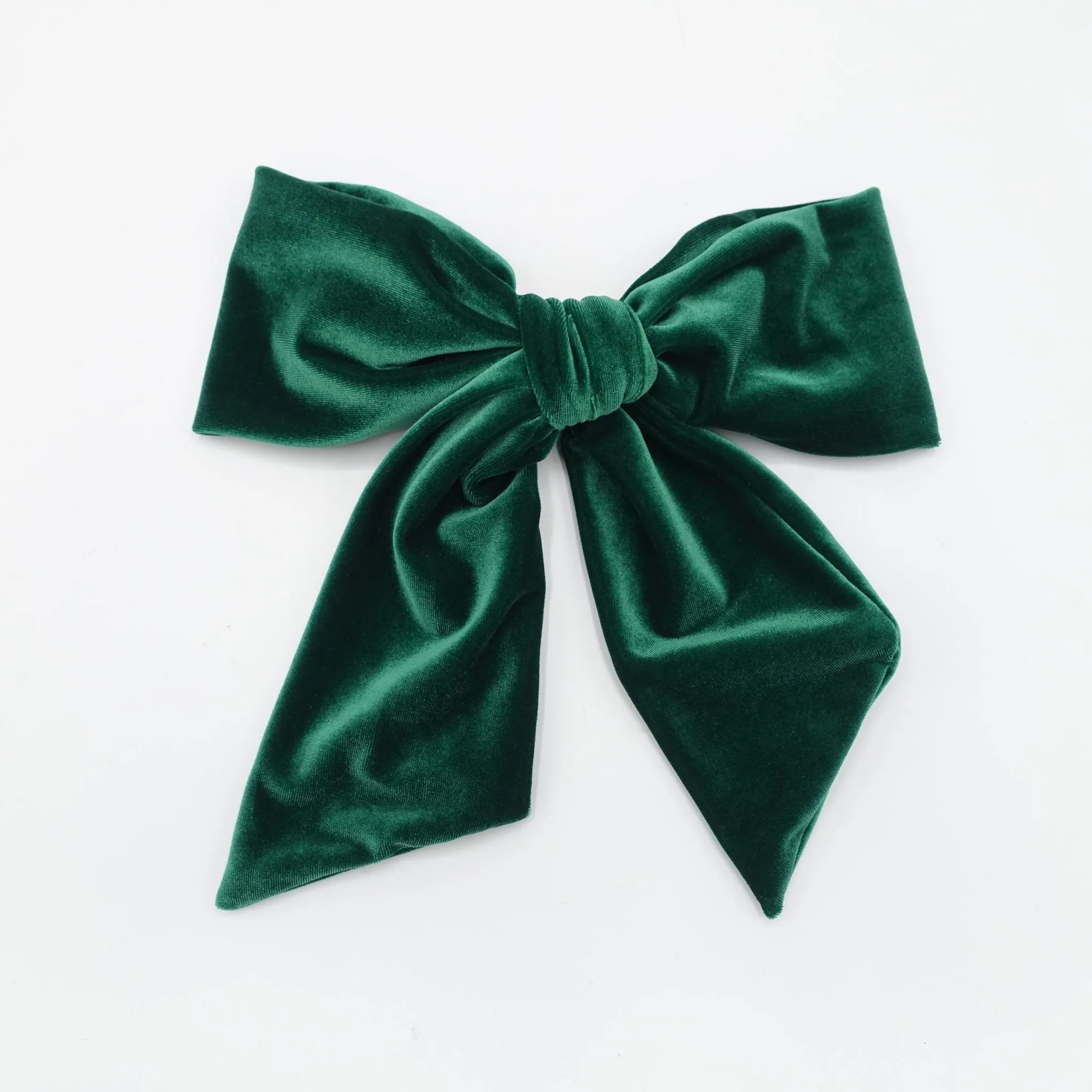 giant velvet bow french barrette wide tail women hair accessory