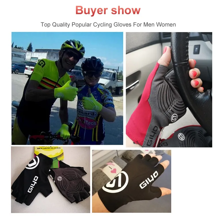 GIYO Outdoor Half-Finger Gloves Mountain Road Bike Cycling Gloves, Size: XL(Fluorescent Orange)