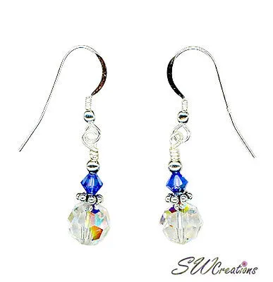 Glistening Sapphire Crystal Beaded Earrings