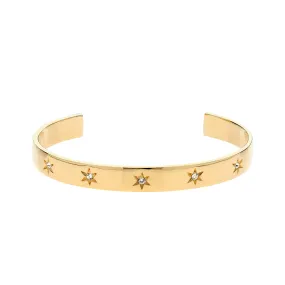 Gold & Crystal Star Cuff