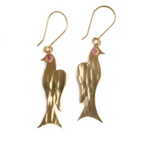 Gold Bird Earrings - Afghanistan