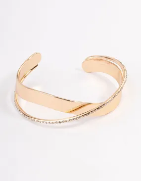 Gold Bling X Cuff Bangle