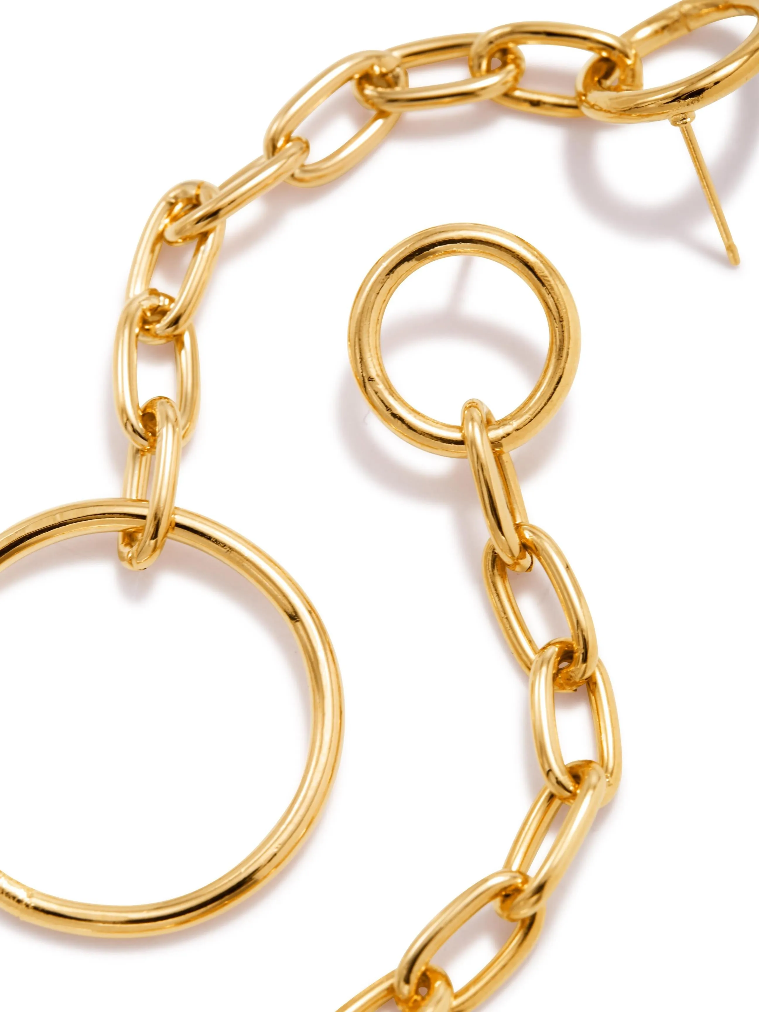 Gold Chain Reaction Drop Post Earrings