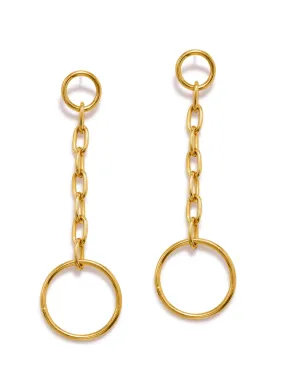 Gold Chain Reaction Drop Post Earrings