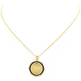 Gold Color Cubic Zirconia Snake Pendant Necklace