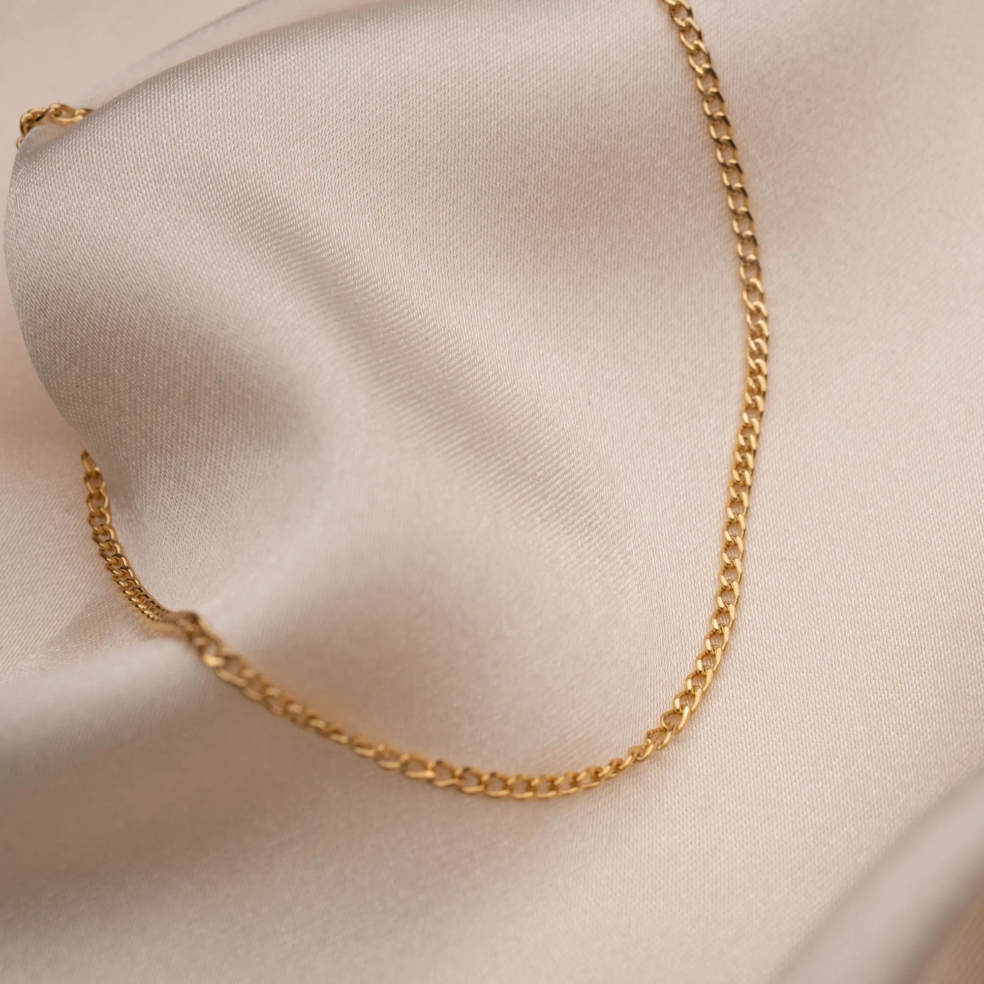 Gold Filled Thin Curb Link Necklace