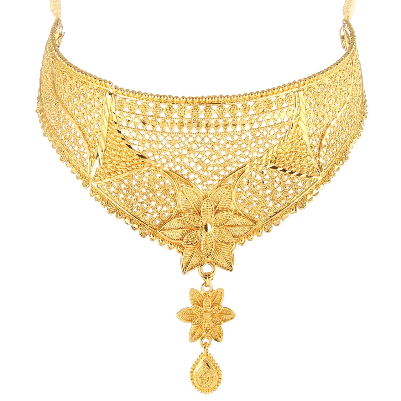 Gold Plated Fancy Fashionable Necklace set  for Women & Girls