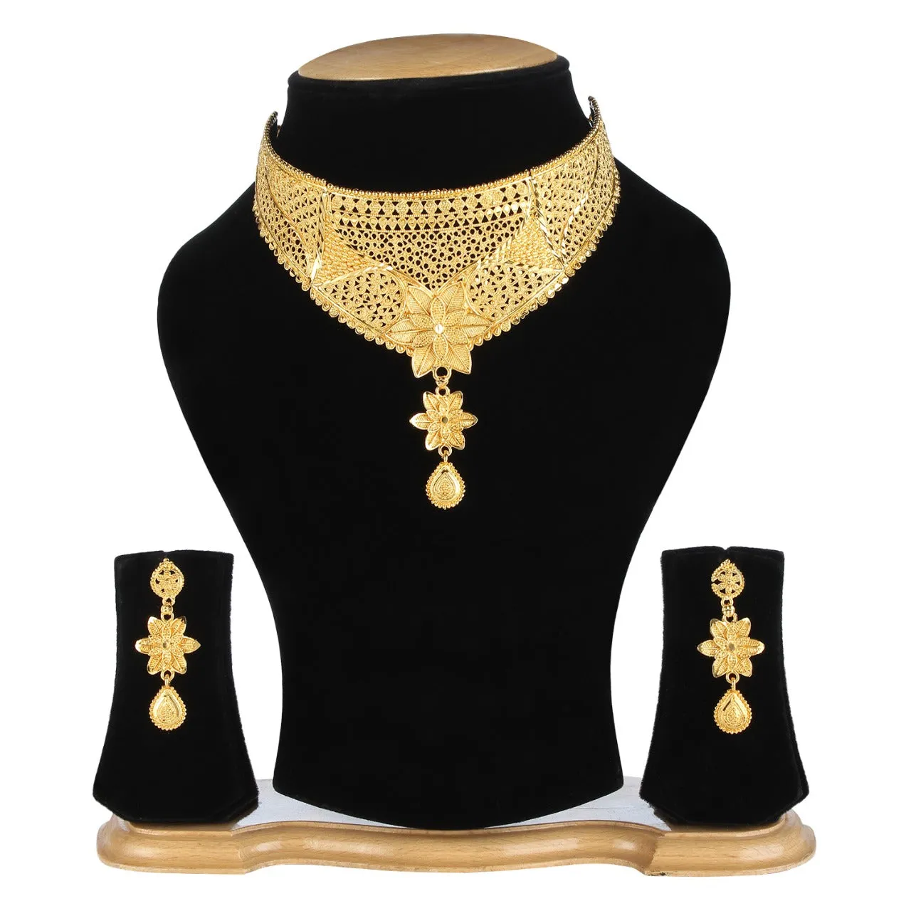 Gold Plated Fancy Fashionable Necklace set  for Women & Girls