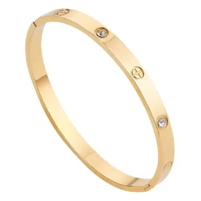 Gold Plated Stainless Steel Openable Crystal Bracelet