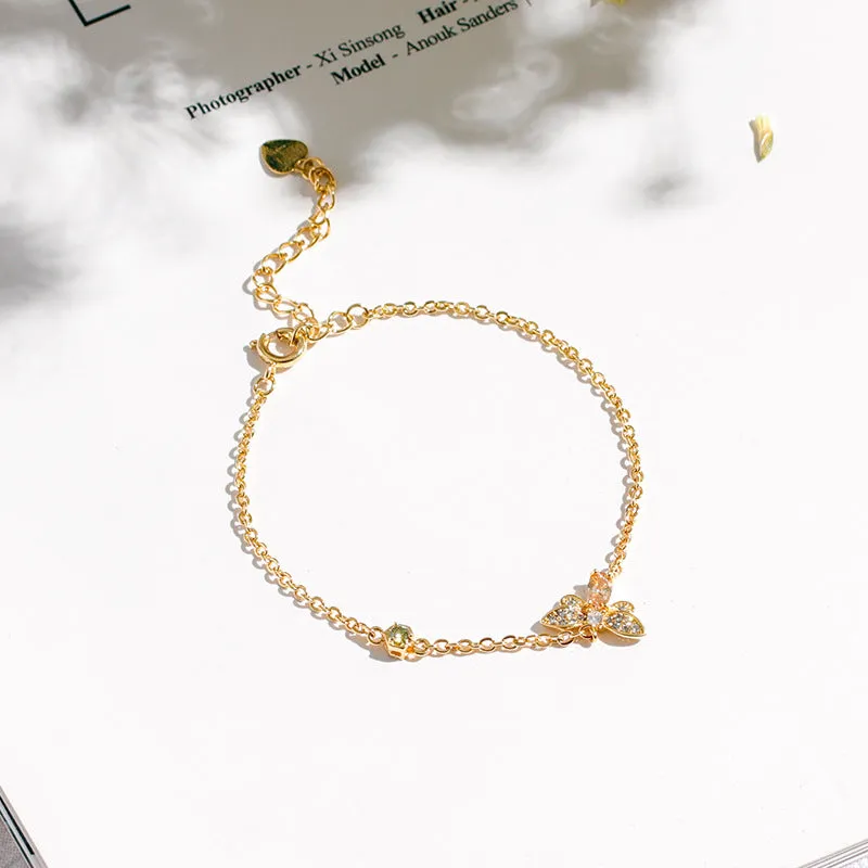 Gold-Plated Zircon Bee Bracelet for Women - Perfect Birthday Gift for Girlfriend or Best Friend