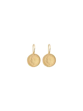 Gold Simple 3p Coin Earrings