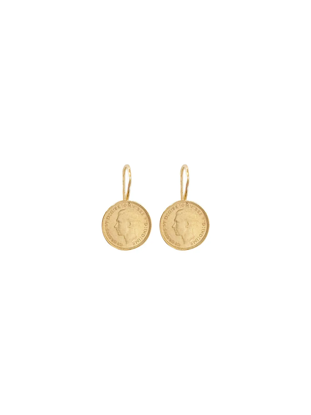 Gold Simple 3p Coin Earrings