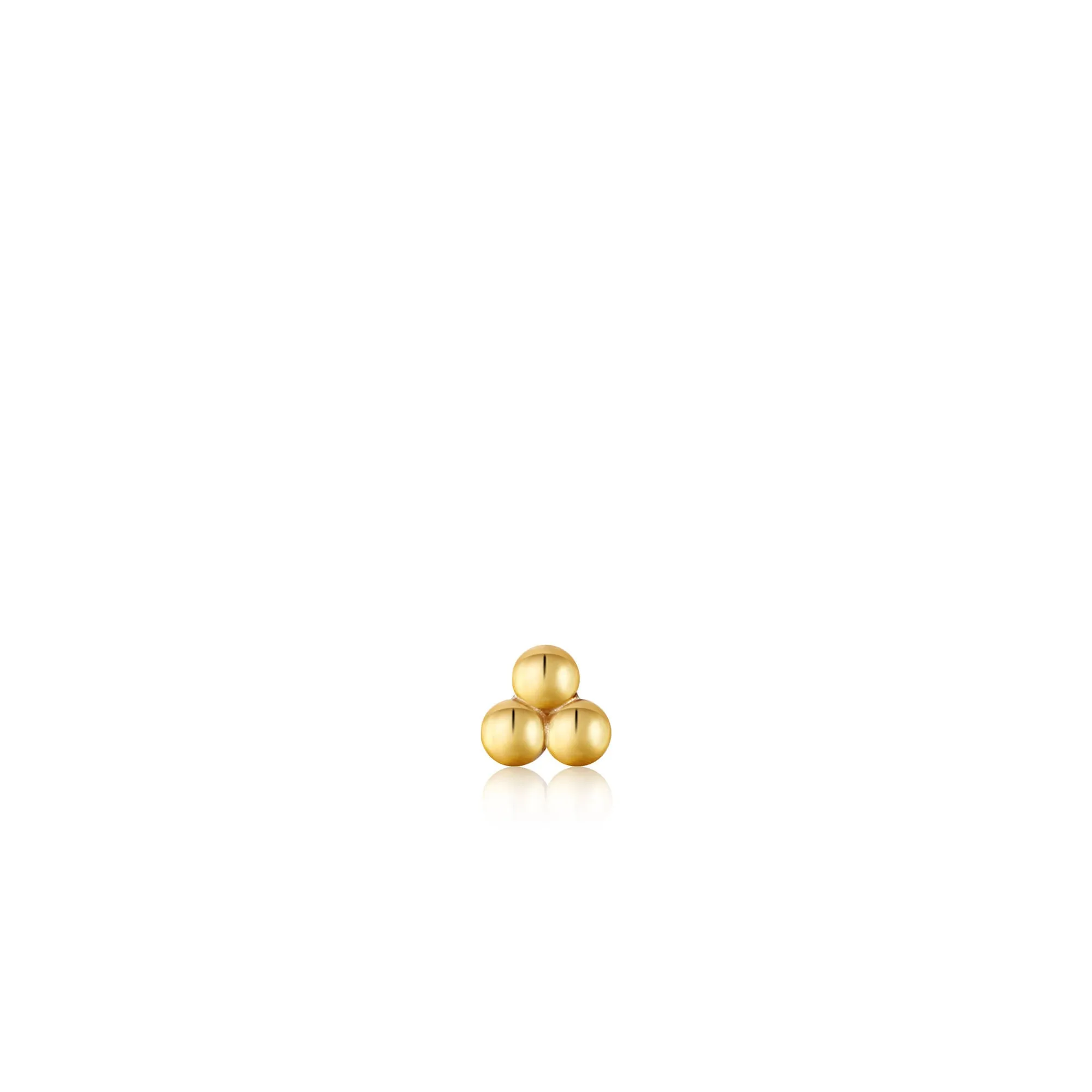 Gold Triple Ball Barbell Single Earring