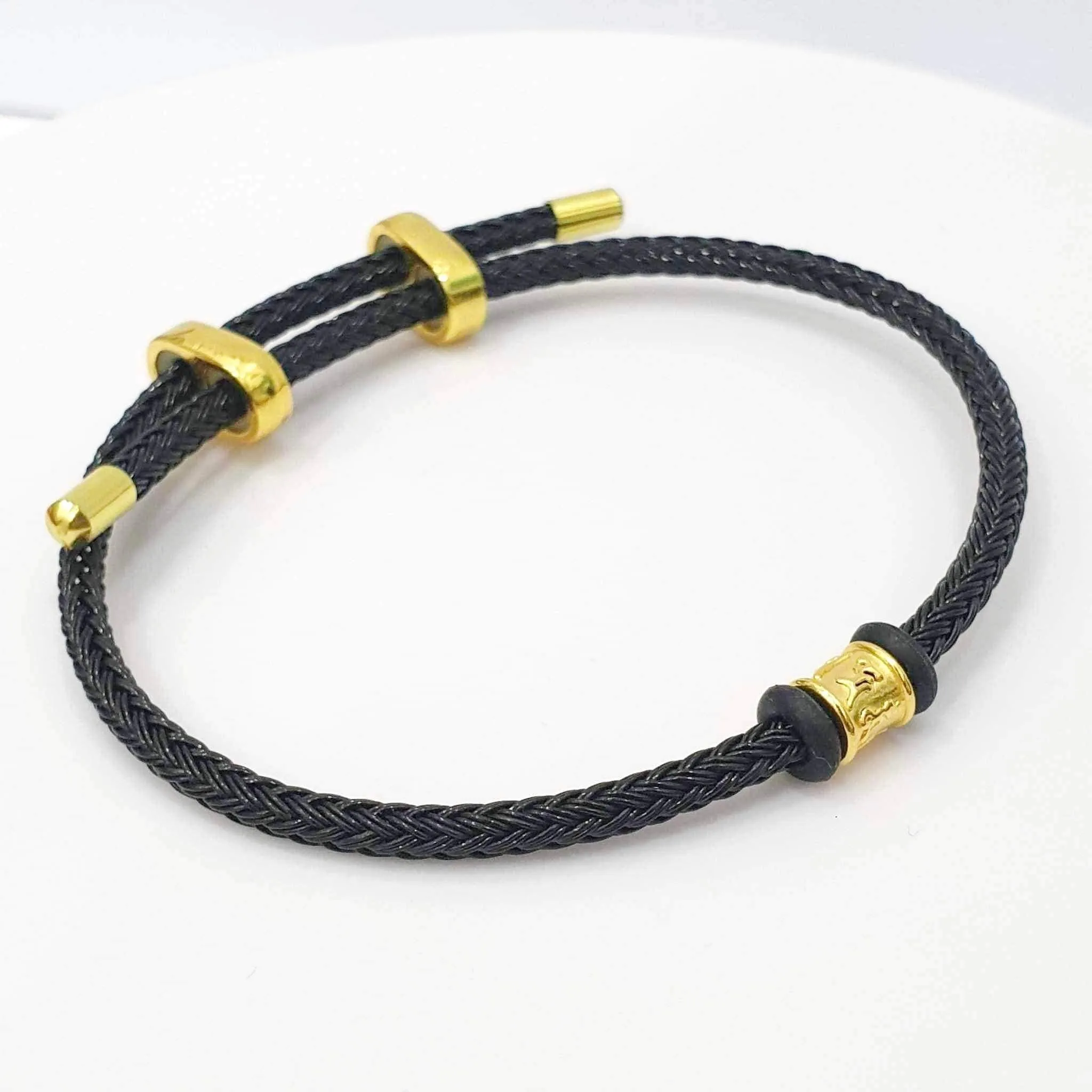 #GOLD2024 | 24kt Fortune Mantra Black String Bracelet | #LVNAPP