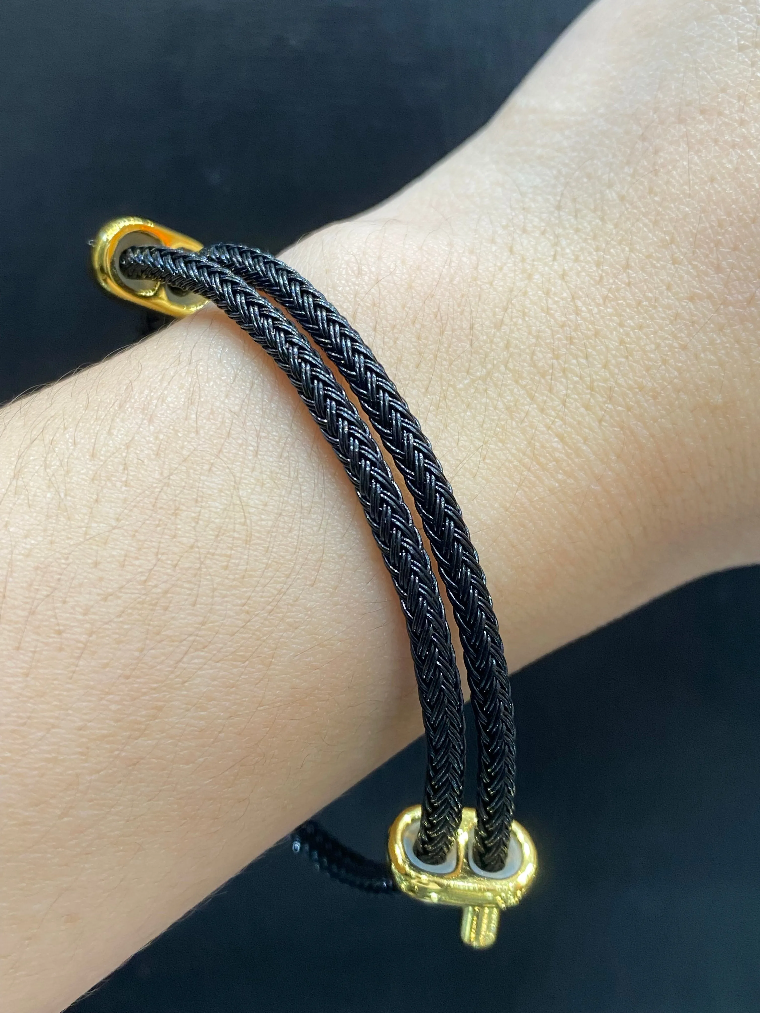 #GOLD2024 | 24kt Fortune Mantra Black String Bracelet | #LVNAPP