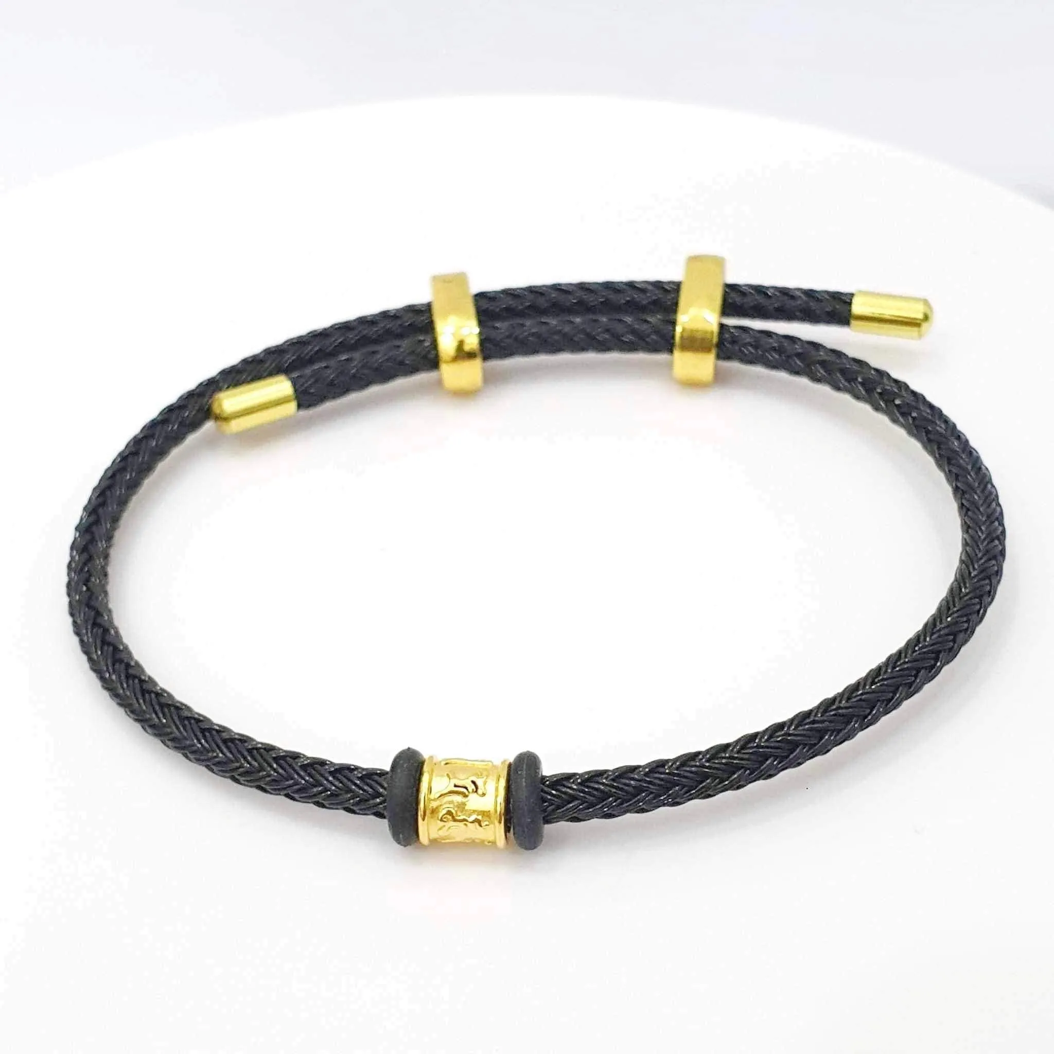 #GOLD2024 | 24kt Fortune Mantra Black String Bracelet | #LVNAPP