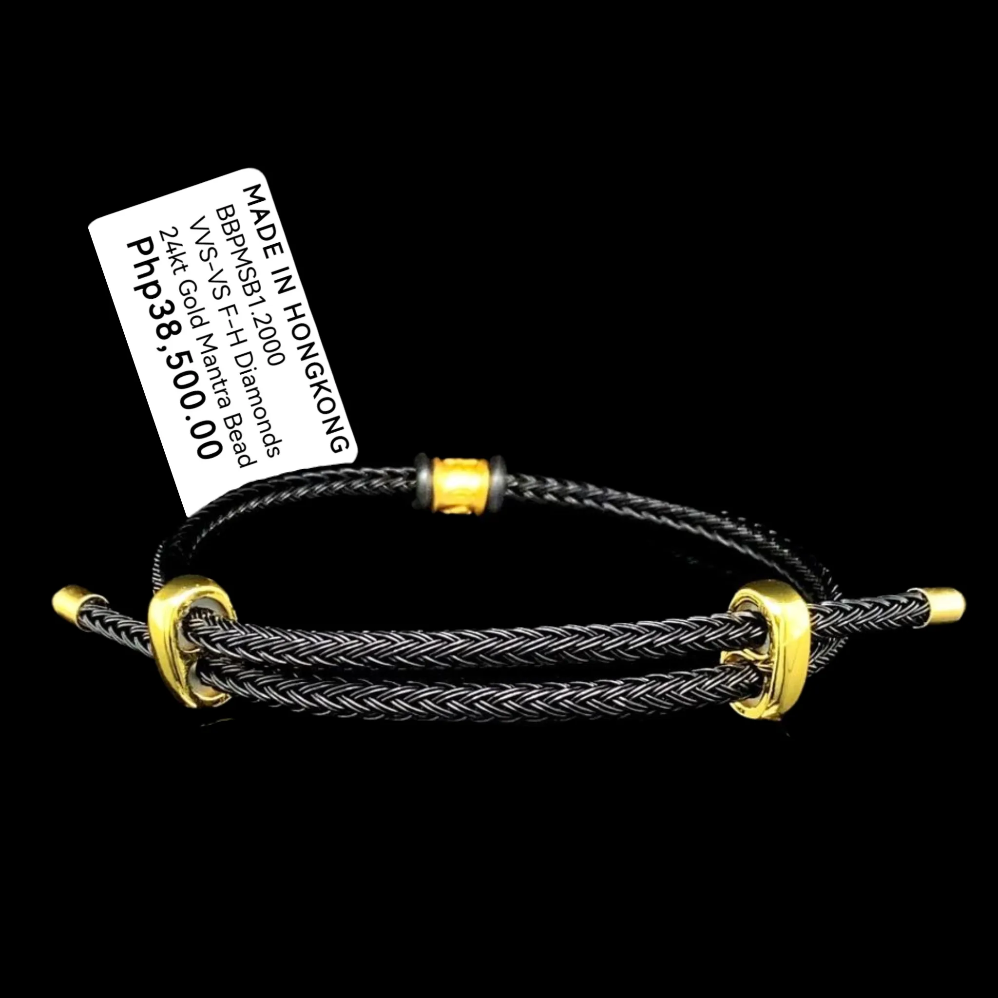 #GOLD2024 | 24kt Fortune Mantra Black String Bracelet | #LVNAPP