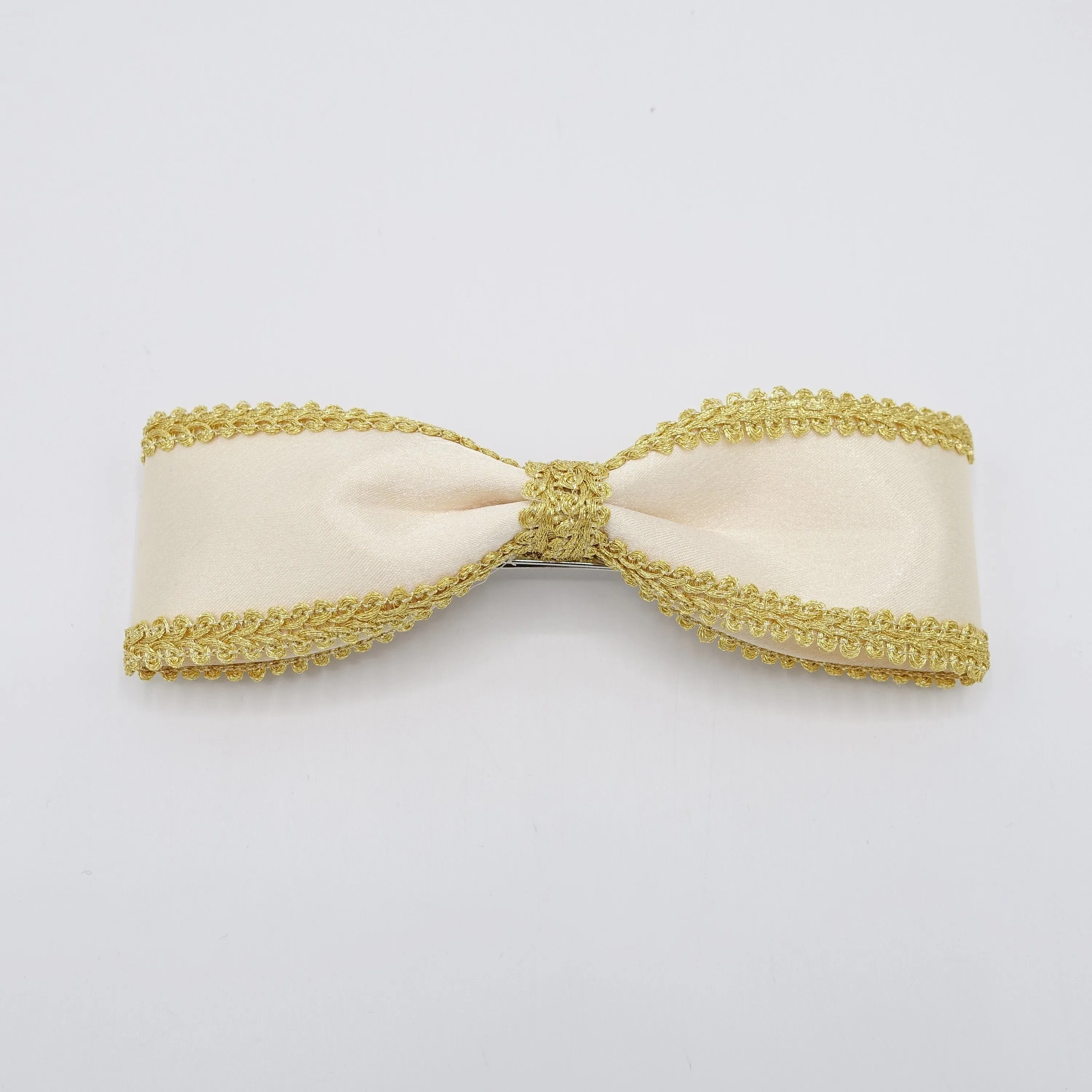 golden edge satin hair bow