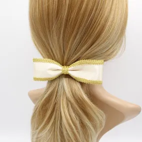 golden edge satin hair bow