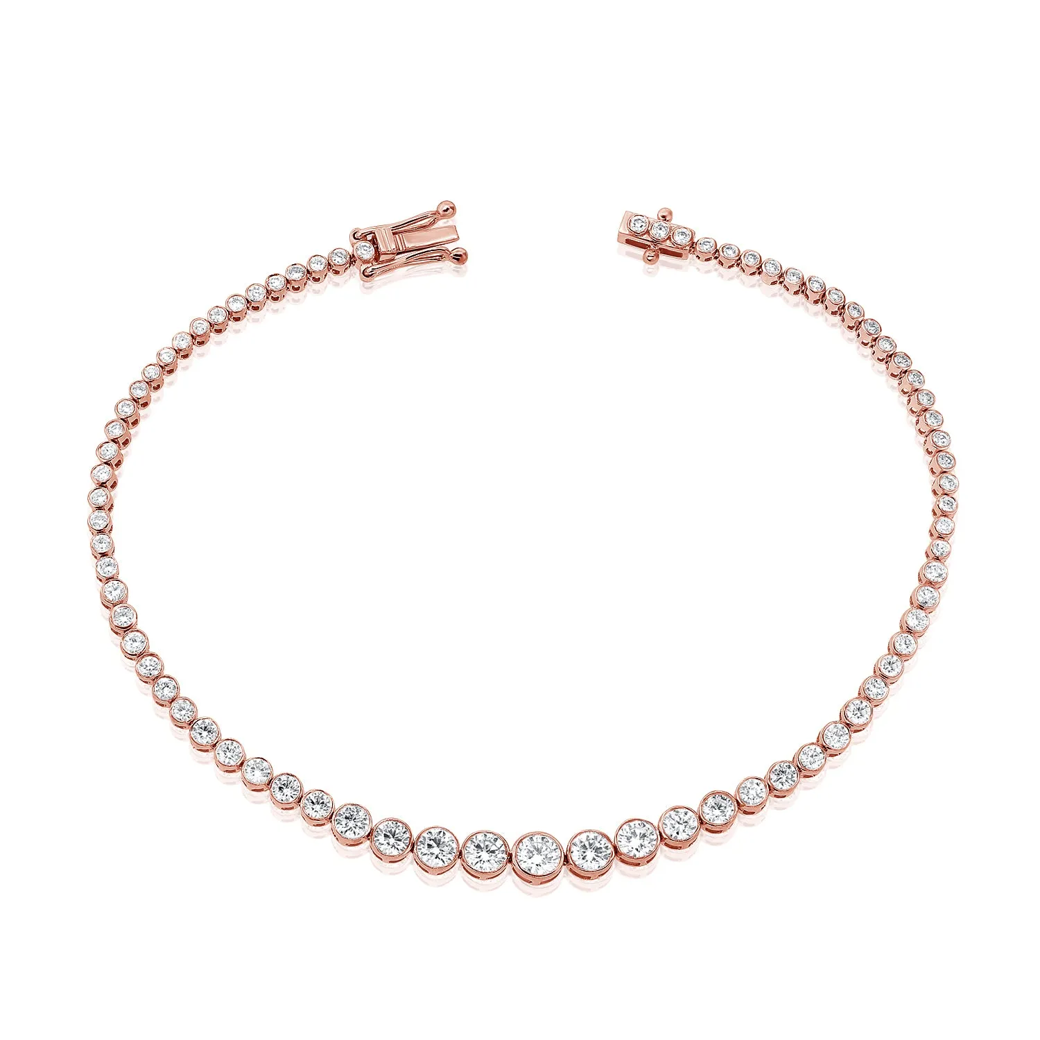 Graduated Bezel Diamond Tennis Bracelet