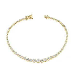 Graduated Bezel Diamond Tennis Bracelet