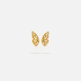 Half Butterfly Studs Earrings, Gold, Silver SHEMISLI - SS440 LR