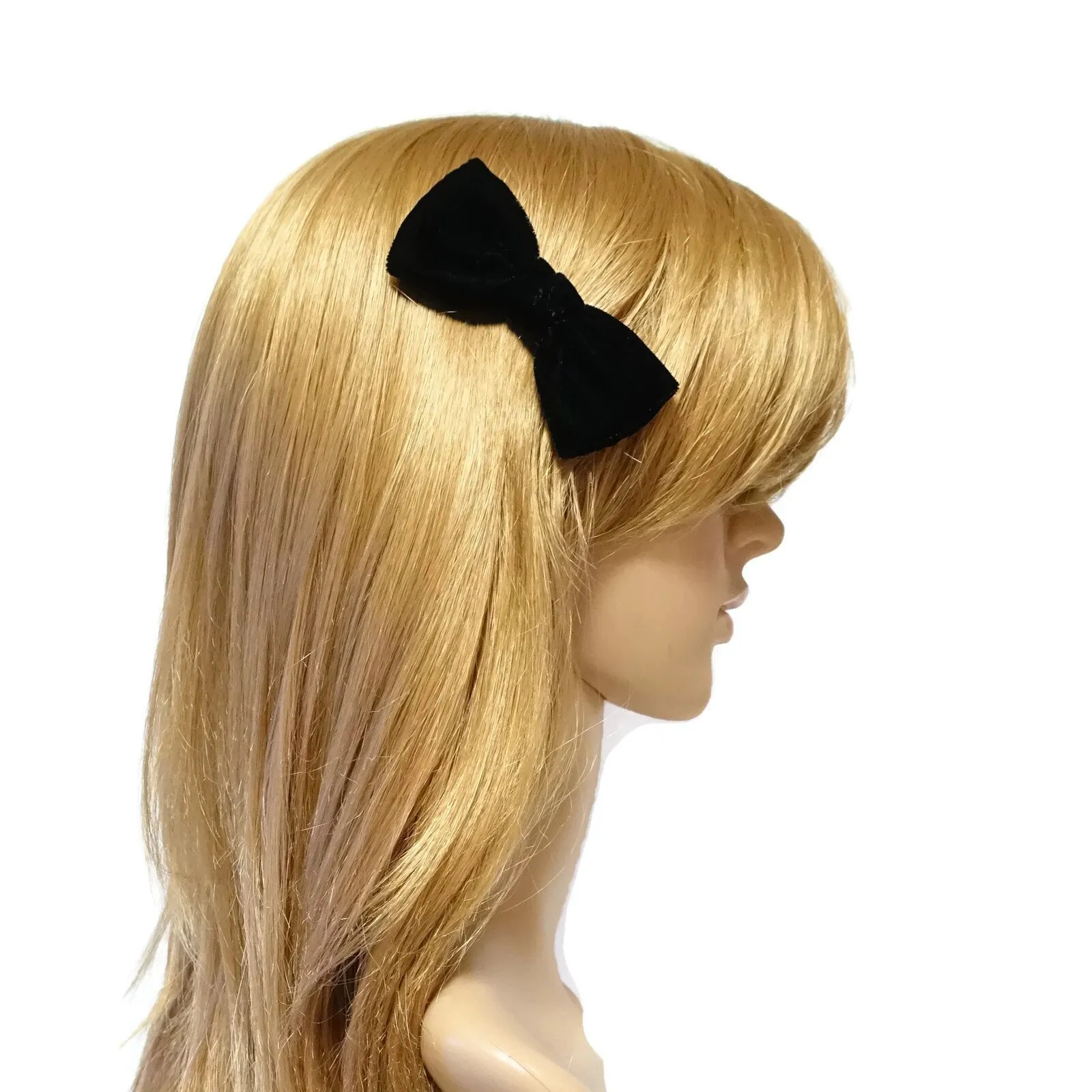 Handmade Black Silk Velvet Hair Bow Collection Claw Clip French Barrette Series Black Bow Hair Accessories