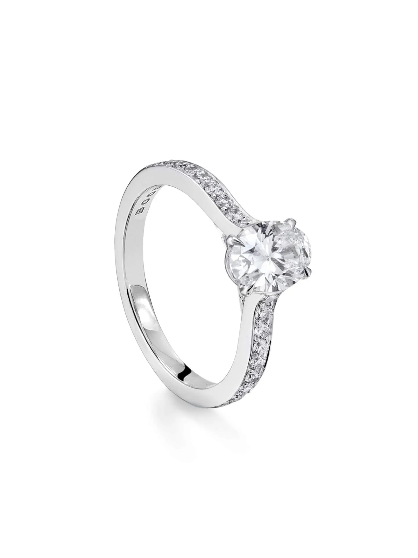 Harmony Oval Cut Platinum Diamond Engagement Ring