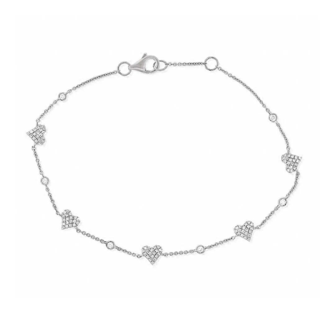 Hearts and Bezels Statement Bracelet