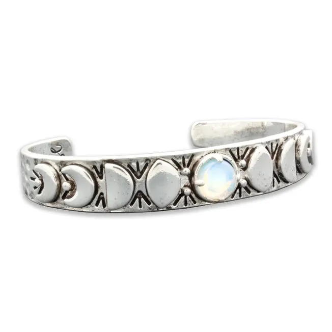 Hiouchi Moon Phases Cuff Bracelet | Opalite | Gold   Silver