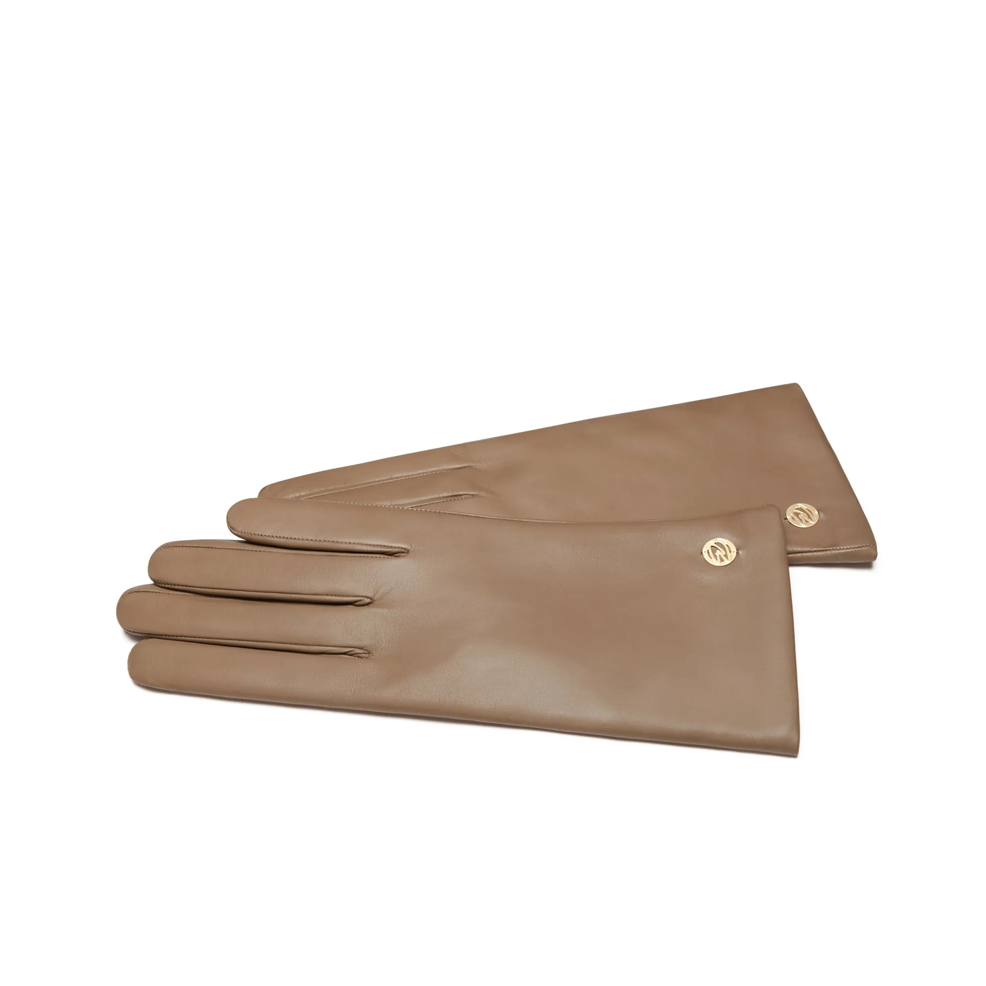 Honoré Eleanor taupe goatskin leather gloves