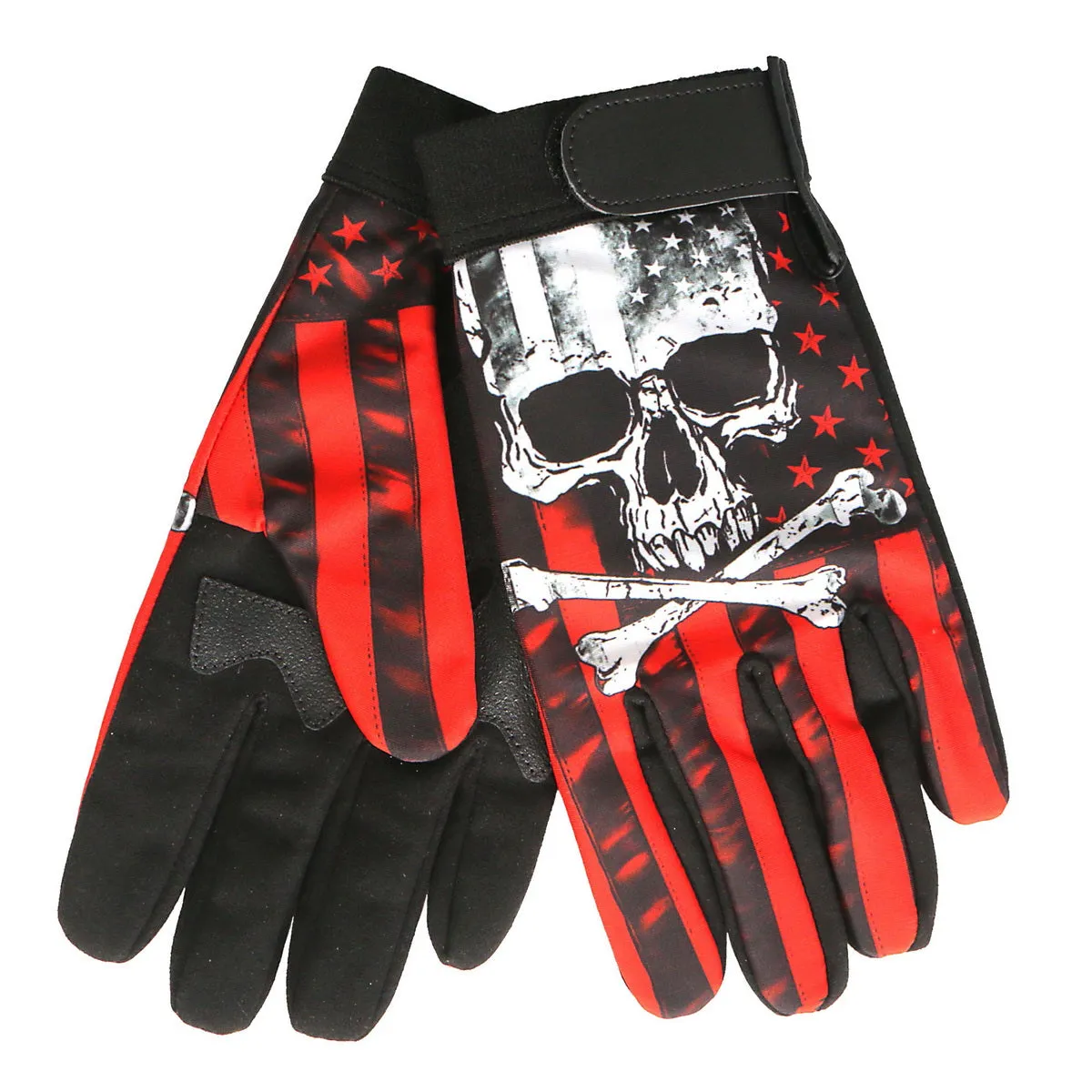 Hot Leathers GVM3003 Flag Skull Mechanics Glove