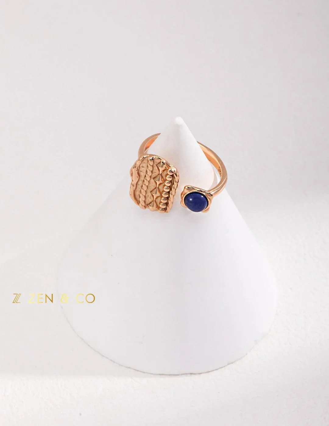 INDIGO Tribe Blue lapis lazuli statement ring Lapis lazuli stone stud earrings