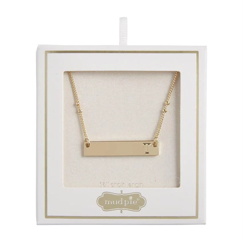 Initial Bar Necklace by Mud Pie