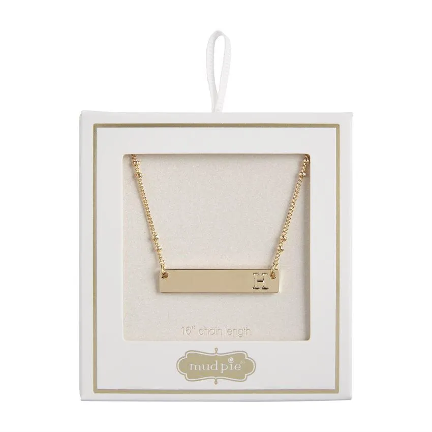 Initial Bar Necklace by Mud Pie