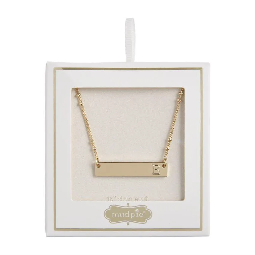 Initial Bar Necklace by Mud Pie