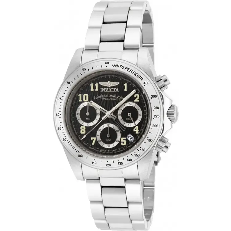 Invicta Men's Speedway Stainless Steel Chronograph Black Dial Watch 17025