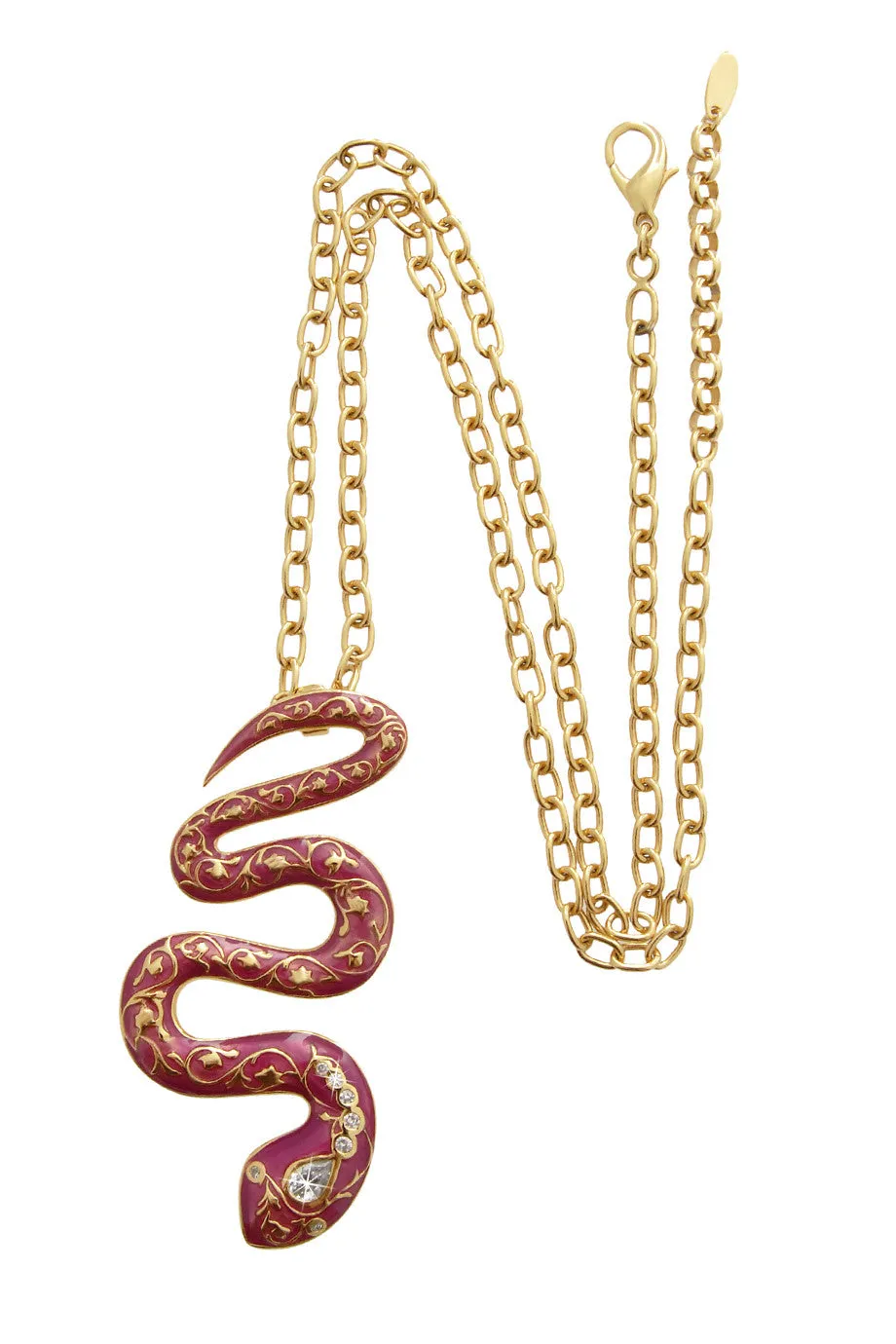 ISHARYA FIRE Fuchsia Serpent Pendant