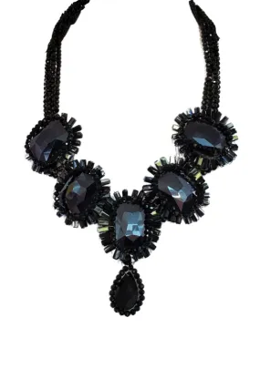 Jackie Jones Black Crystal Necklace