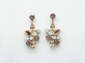 Jen - Rose Gold Swarovski Statement Bridal Drop Earrings