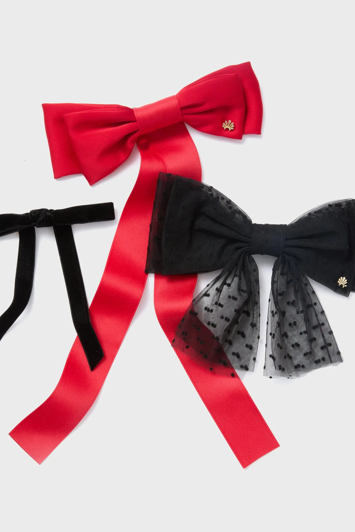 Jet Bardot Bow Barrette