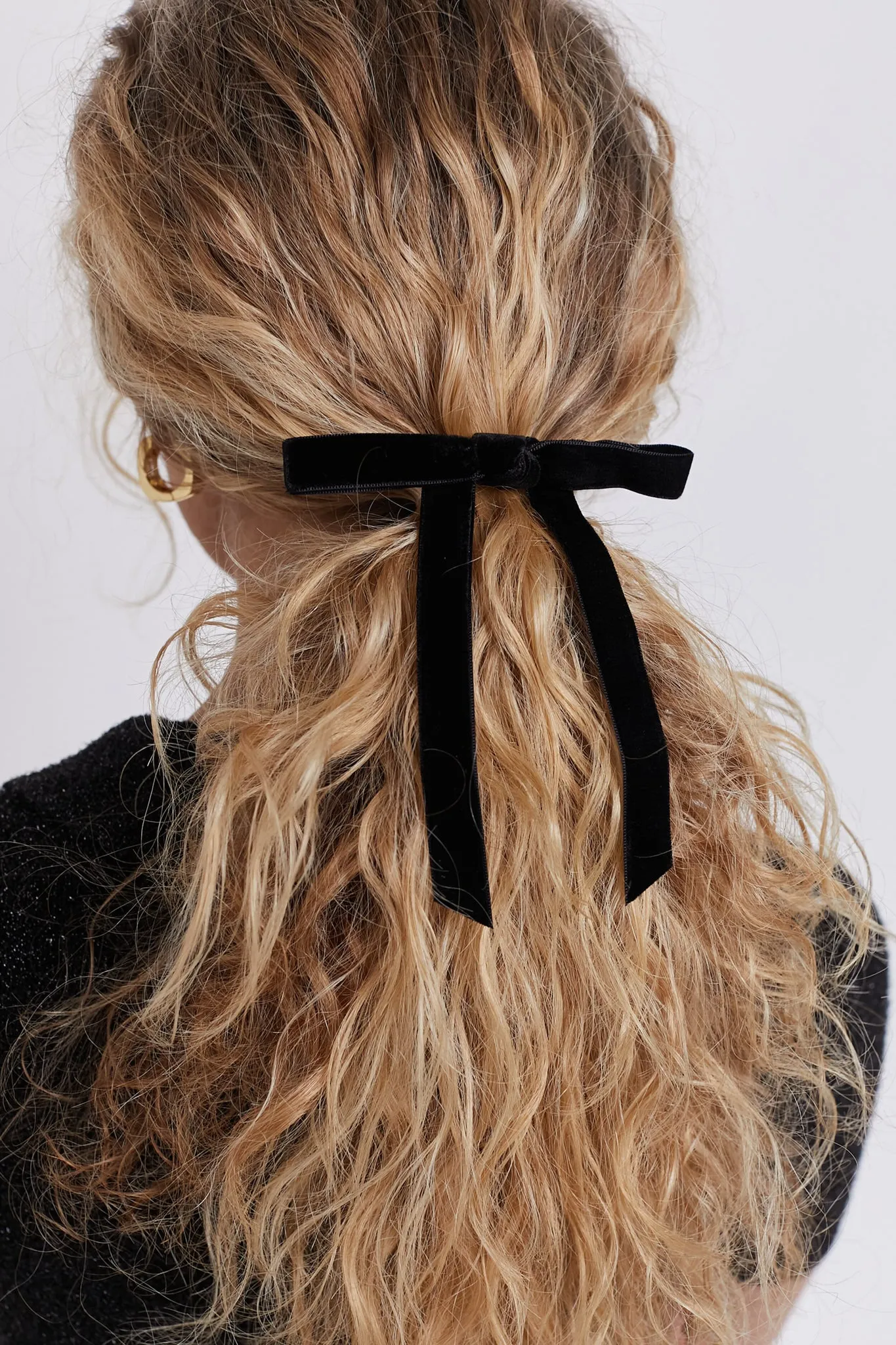 Jet Bardot Bow Barrette