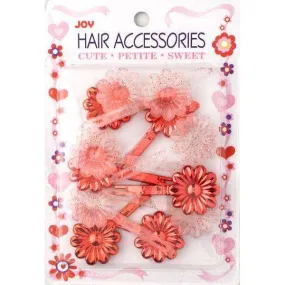 Joy Daisy Barrette 12ct Asst Red