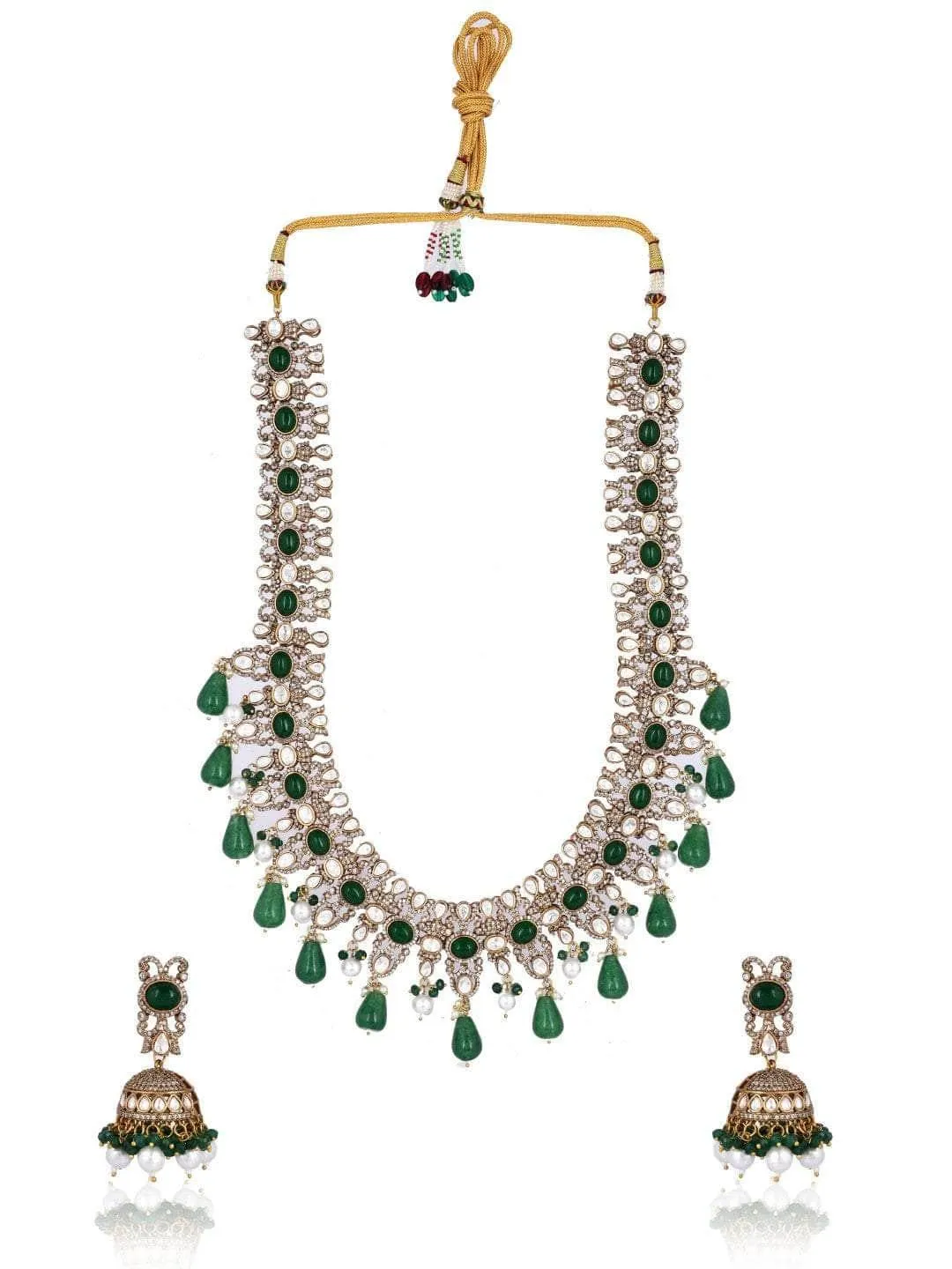 Kundan Studded And Beaded Jewelry Set