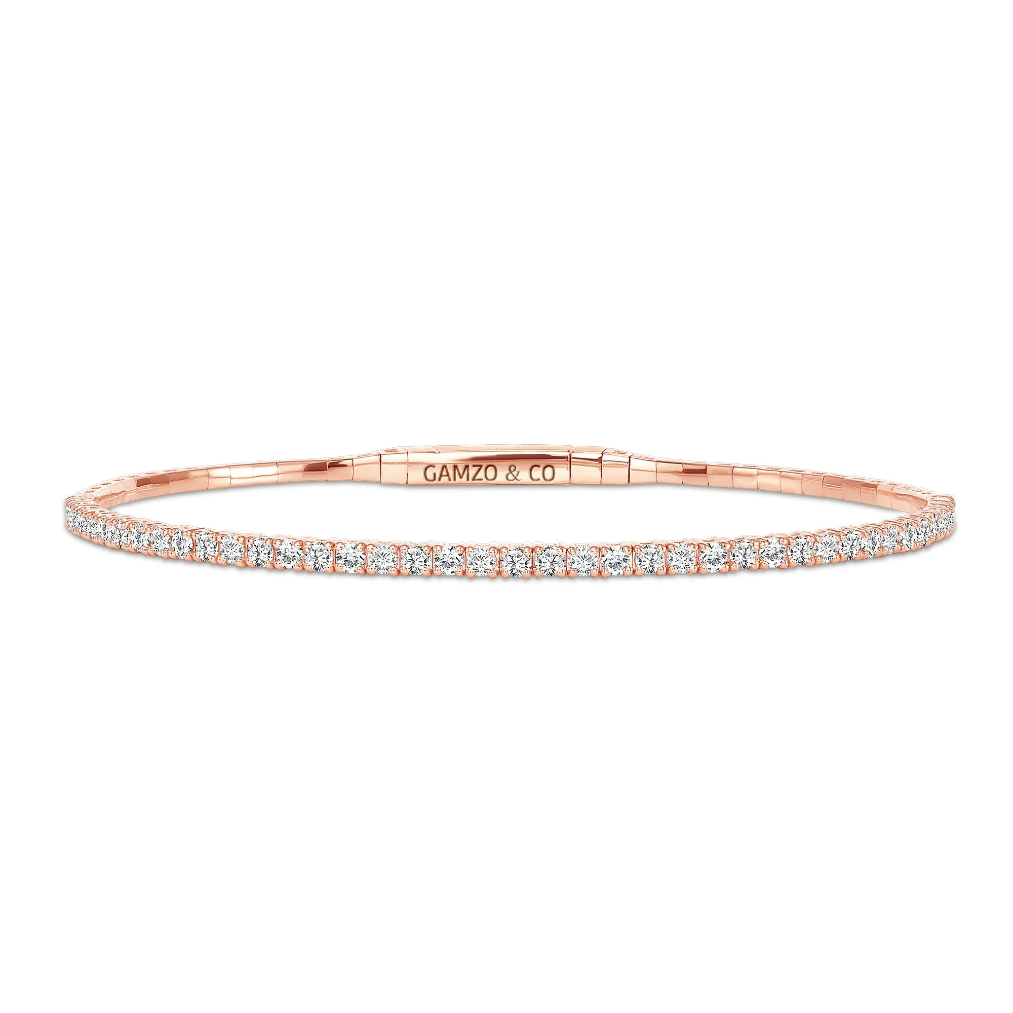 Lab Grown Diamond Bangle Bracelet - Round Cut