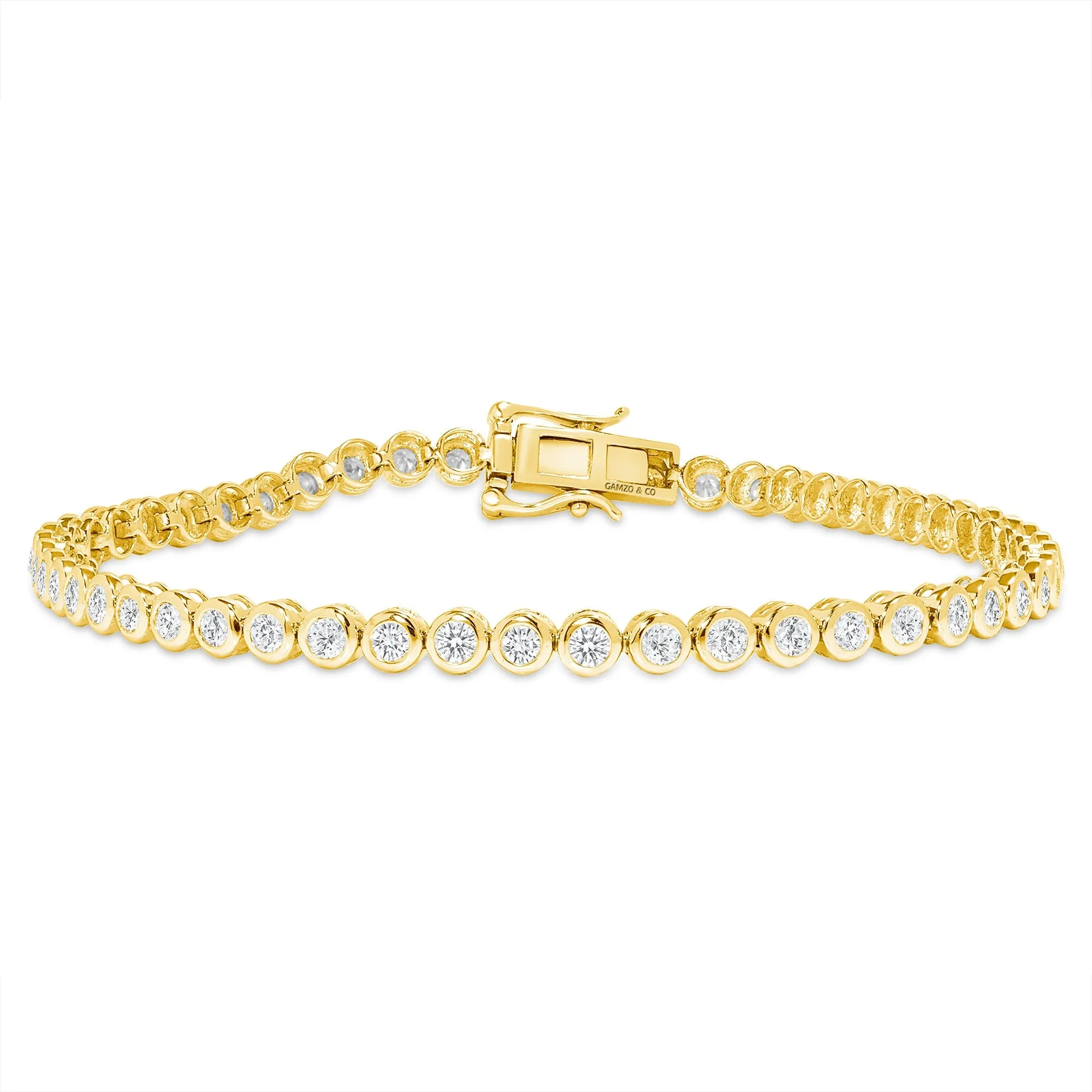 Lab Grown Diamond Tennis Bracelet - Bezel Set Round Cut