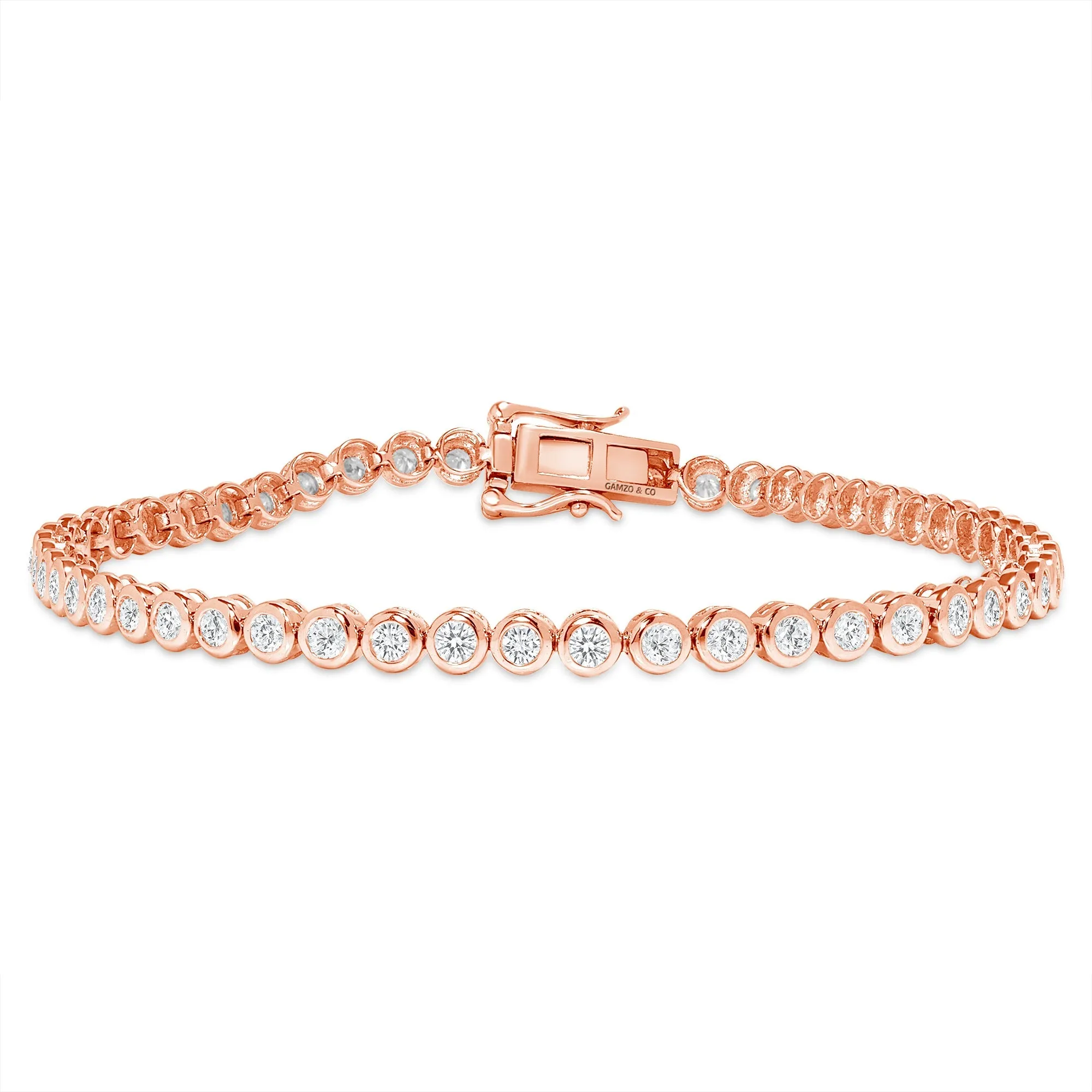 Lab Grown Diamond Tennis Bracelet - Bezel Set Round Cut