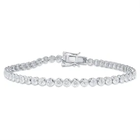 Lab Grown Diamond Tennis Bracelet - Bezel Set Round Cut