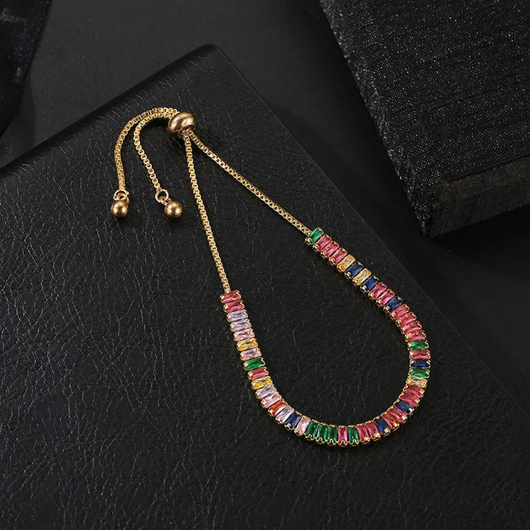 Ladies Colorful Diamond Crystal Zircon Bracelet